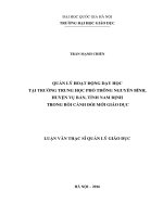 Quản lý hoạt động dạy học tại trường THPT Nguyễn Bính huyện Vụ bản tỉnh Nam định trong bối cảnh đổi mới giáo dục