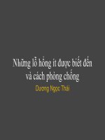 Những lỗ hổng ít được biết đến và cách phòng chóng