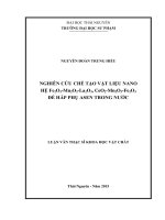 Nghiên cứu chế tạo vật liệu nano hệ fe2o3 mn2o3 la2o3, ceo2  mn2o3 fe2o3 để hấp phụ asen trong nước 