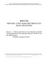 BÁO CÁO MÔN HỌC: CÔNG NGHỆ MỚI TRONG XÂY DỰNG NỀN ĐƯỜNG