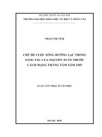 Chủ đề cuộc sống hưởng lạc trong sáng tác của nguyễn tuân trước cách mạng tháng tám năm 1945 