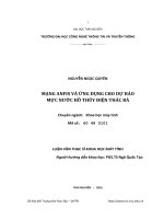 Mạng anfis và ứng dụng cho dự báo mực nước hồ thủy điện thác bà 