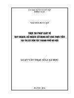 Thực thi pháp luật về quy hoạch, kế hoạch sử dụng đất qua thực tiễn tại thị xã Sơn Tây thành phố Hà Nội