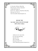 DẠY HỌC THEO CHỦ ĐỀ TÍCH HỢP MÔN cÔNG NGHỆ ĐẠT GIẢI III HUYỆN HAY