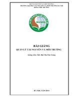 Bai giang quản lý tài nguyên và môi trường