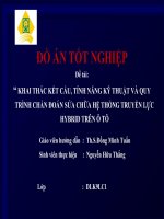 KHAI THÁC KẾT CẤU, TÍNH NĂNG KỸ THUẬT VÀ QUY TRÌNH CHẨN ĐOÁN SỬA CHỮA HỆ THỐNG TRUYỀN LỰC HYBRID TRÊN Ô TÔ