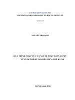 Quá trình nhập cư của người nhật bản vào mỹ từ cuối thế kỷ XIX đến giữa thế kỷ XX 