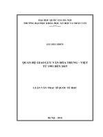 Quan hệ giao lưu văn hóa trung việt từ 1991 đến 2015 