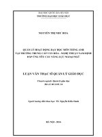 Quản lý hoạt động dạy học môn tiếng Anh tại trường Trung cấp Văn hóa Nghệ thuật Nam Định đáp ứng yêu cầu năng lực ngoại ngữ