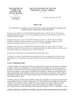 CIRCULAR NO  422016TT BLDTBXH DATED DECEMBER 28, 2016, ON INDEXING FACTOR IN CALCULATION OF AVERAGE MONTHLY INCOME FOR WHICH SOCIAL INSURANCE HAS BEEN PAID 