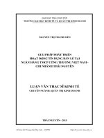 Giải pháp phát triển hoạt động tín dụng bán lẻ tại ngân hàng TMCP công thương việt nam   chi nhánh thái nguyên 