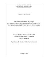 Quản lý quá trình dạy học tại trường THPT Mạc Đĩnh Chi - Hải Phòng theo tiếp cận đảm bảo chất lượng