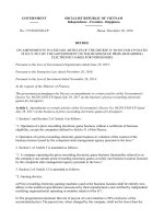 DECREE NO  1752016ND CP DATED DECEMBER 30, 2016, ON AMENDMENTS TO CERTAIN ARTICLES OF THE DECREE NO  862013ND CP ON THE BUSINESS OF PRIZE REWARDING ELECTRONIC GAMES FOR FOREIGNERS 