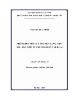 Những đổi mới của thơ mới lãng mạn 1932   1945 nhìn từ phương diện thể loại 