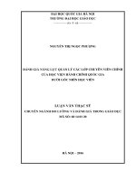 Đánh giá năng lực quản lý các lớp chuyên viên chính của Học viện Hành chính Quốc gia dưới góc nhìn học viên