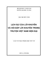 Lịch sự của lời khuyên và hồi đáp lời khuyên trong truyện việt nam hiện đại