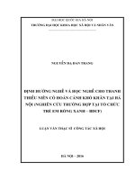 Định hướng nghề và học nghề cho thanh thiếu niên có hoàn cảnh khó khăn tại Hà Nội qua nghiên cứu trường hợp tại Tổ chức trẻ em Rồng Xanh (Blue Dragon Children’s Foundation – BDCF)