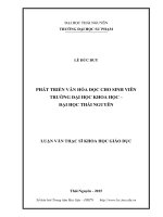 Phát triển văn hóa đọc cho sinh viên trường đại học khoa học – đại học thái nguyên