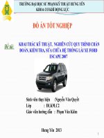 KHAI THÁC KỸ THUẬT,  NGHIÊN CỨU QUY TRÌNH CHẨN ĐOÁN, KIỂM TRA, SỬA CHỮA HỆ THỐNG LÁI XE FORD ESCAPE 2007