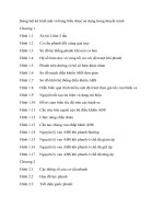 Bảng liệt kê hình ảnh và bảng biểu được sử dụng trong thuyết minh 