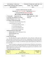 Đề cương chi tiết học phần Nguyên lý kế toán 45 tiết (Trường đại học sư phạm kĩ thuật TP.HCM)