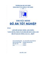 LẬP hồ sơ dự THẦU gói THẦU “xây DỰNG NHÀ ở xã hội để bán CHO cán bộ sỹ QUAN TỔNG cục II – BQP” 