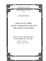 Công Tác Lưu Chiểu Tại Thư Viện Quốc Gia Việt Nam Thực Trạng Và Giải Pháp