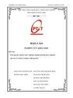 ỨNG DỤNG NGÔN NGỮ THÔNG MINH ONTOLOGY TRONG QUẢN lý CHẤT LƯỢNG THOẠI OTT 