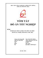 ĐÁNH GIÁ CHẤT LƯỢNG tổ CHỨC sự KIỆN FESTIVAL NGHĨA TÌNH mùa THU 2016 