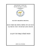 Luận văn thạc sĩ Hoàn thiện hệ thống thông tin kế toán tại trung tâm y tế huyện long thành