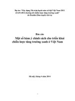 Chính Sách Cho Triển Khai Chiến Lược Tăng Trưởng Xanh Ở Việt Nam