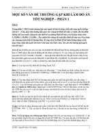 MỘT SỐ VẤN ĐỀ THƯỜNG GẶP KHI LÀM ĐỒ ÁN TỐT NGHIỆP