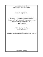 Nghiên cứu đặc điểm nông sinh học và biện pháp kỹ thuật đối với một số dòng, giống mận tại huyện bắc hà, tỉnh lào cai 