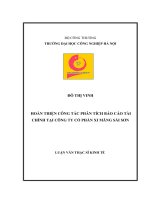 HOÀN THIỆN CÔNG tác PHÂN TÍCH báo cáo tài CHÍNH tại CÔNG TY cổ PHẦN XI MĂNG sài sơn 