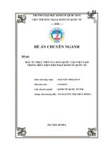 Thực trạng đầu tư trực tiếp của hàn quốc vào việt nam trong điều kiện hội nhập kinh tế quốc tế