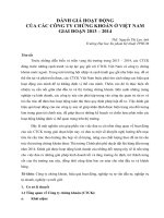 Đánh Giá Hoạt Động Của Các Công Ty Chứng Khoán Ở Việt Nam Giai Đoạn 2013 – 2014