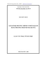 Giải số hệ phương trình vi phân   đại số bằng phương pháp runge kutta 