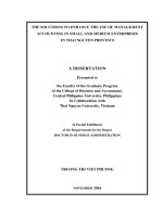 Giải pháp nâng cao việc sử dụng kế toán quản trị trong doanh nghiệp nhỏ và vừa tỉnh Thái Nguyên