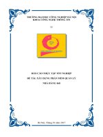 XÂY DỰNG PHẦN mềm QUẢN lý NHÀ HÀNG 468 