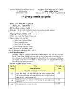 Đề cương chi tiết học phần Tiếng anh nâng cao 1 (Trường đại học sư phạm kĩ thuật TP.HCM)