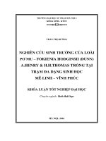 Nghiên cứu sinh trưởng của loài pơ mu   fokienia hodginsii (dunn) a henry  h h thomas trồng tại trạm đa dạng sinh học mê linh   vĩnh phúc 