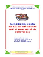 SKKN Bước đầu tìm hiểu nội dung triết lí trong một số tác phẩm thơ văn