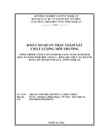 Báo Cáo Quan Trắc Giám Sát Chất Lượng Môi Trường Công Trình Nâng Cấp Cơ Sở Hạ Tầng Vùng Nuôi Đảm Bảo An Toàn Sinh Học Vùng 1, Tỉnh Nghệ An