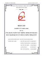 ỨNG DỤNG NGÔN NGỮ THÔNG MINH ONTOLOGY đẩy MẠNH QUẢN lý CHẤT LƯỢNG THOẠI OTT 