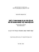 TRIẾT lý KINH DOANH và VAI TRÒ của nó đối với DOANH NGHIỆP VIỆT NAM HIỆN NAY 