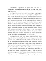 TÀI LIỆU THAM KHẢO   VAI TRÒ CỦA mặt TRẬN tổ QUỐC VIỆT NAM cấp XÃ TRONG xây DỰNG hệ THỐNG CHÍNH TRỊ cơ sở ở TỈNH THÁI BÌNH HIỆN NAY