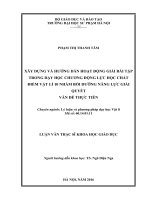 XÂY DỰNG và HƯỚNG dẫn HOẠT ĐỘNG GIẢI bài tập TRONG dạy học CHƯƠNG ĐỘNG lực học CHẤT điểm vật lí 10 NHẰM bối DƯỠNG NĂNG lực GIẢI QUYẾT vấn đề THỰC TIỄN 