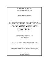Rào đón trong giao tiếp của giảng viên và sinh viên vùng tây bắc 