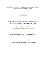 tạo việc làm cho người lao động tại huyện quốc oai hà nội 