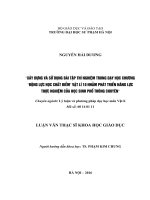 “XÂY DỰNG và sử DỤNG bài tập THÍ NGHIỆM TRONG dạy học CHƯƠNG “ĐỘNG lực học CHẤT điểm” vật lí 10 NHẰM PHÁT TRIỂN NĂNG lực THỰC NGHIỆM của học SINH PHỔ THÔNG CHUYÊN” 